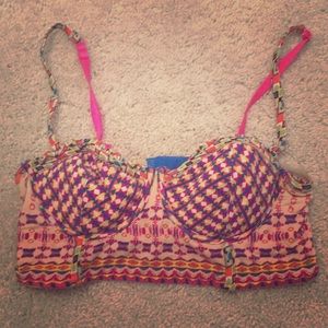 Anthropologie pinkerton bandeau bra multi colored